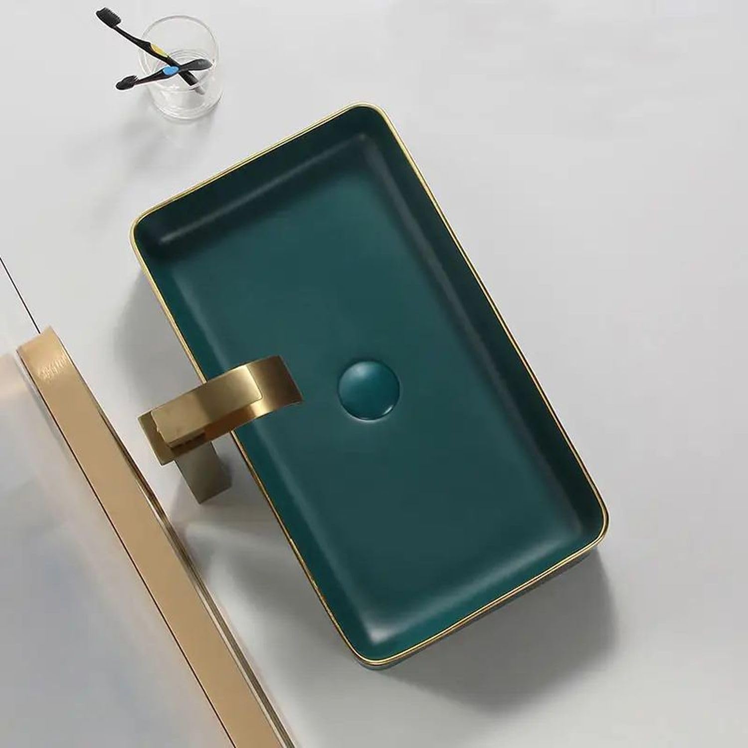 InArt wash basin with cabinet design idea for Indian bathroom vanity setup