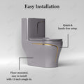 InArt glossy grey western commode with rimless syphonic flush, close-up of bowl and seat for premium sanitaryware