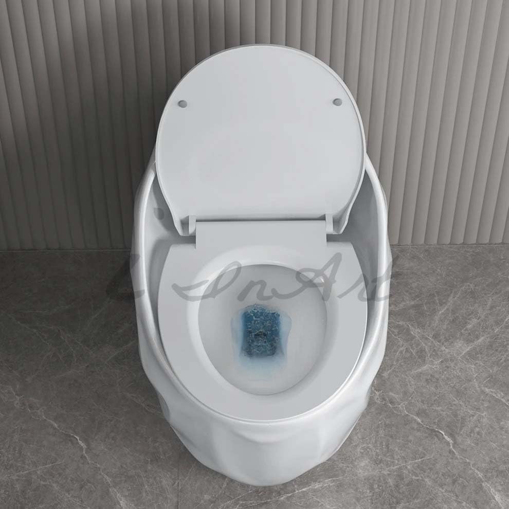 InArt one piece toilet, white ceramic, soft close seat, single piece commode