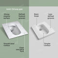 Floor mounted Indian toilet pan in ceramic with clean seamless colour and texture