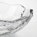 Transparent glass wash basin close-up of geometric PrismCut pattern, premium clear glass finish detail