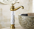 InArt washing basin tap in brass, single lever single hole deck mount, white gold finish for bathroom
