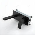 Wall mounted mixer tap in matte black, angled view of single lever basin mixer for wash basin and vanity area