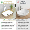 Table top wash basin cabinet design idea for Indian washroom, gold ceramic basin on counter