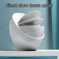 Siphon jet one piece closet in glossy white ceramic, close-up of rim and bowl for easy cleaning