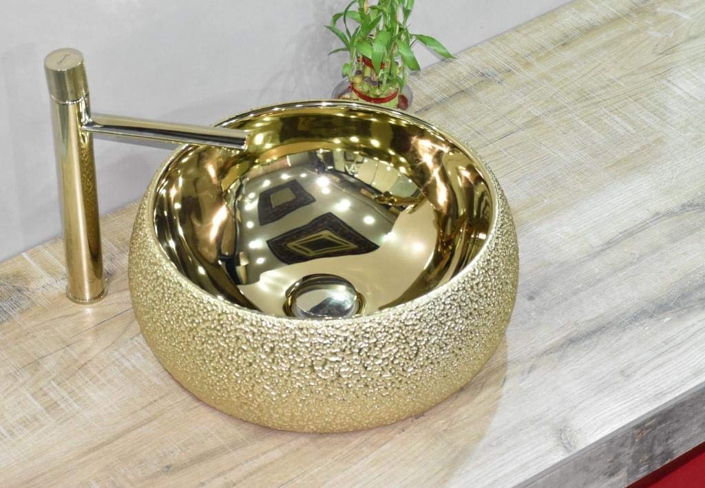 InArt wash basin in bathroom interior setting, stylish basin table top design with mirror