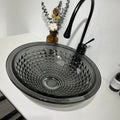 InArt square glass table top wash basin, smooth glossy finish detail for modern bathroom basin design