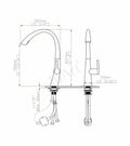 Matte black kitchen pull out faucet, high arc spring neck sink mixer tap shown at side angle