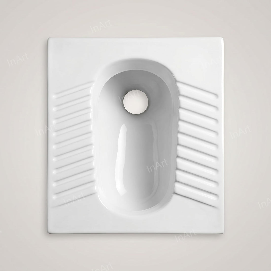 InArt ceramic Orissa pan rectangular glossy white, cera orissa pan 23 inch price keyword main view