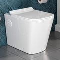 Cera single piece commode by InArt in glossy white ceramic, elongated one-piece western toilet front view