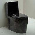 InArt single piece western toilet in glossy white ceramic, elongated one piece commode with soft close seat