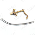 Traditional basin tap in antique brass look, deck mounted basin mixer tap for Indian bathroom washroom