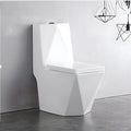 InArt P trap water closet commode, close-up of rear outlet and glossy ceramic finish for modern bathrooms