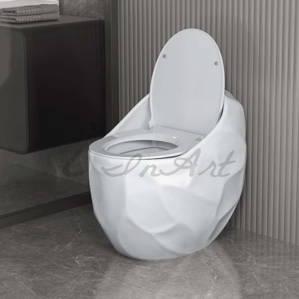 InArt floor mounted one piece toilet, white ceramic, soft close