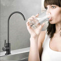 RO water purifier tap side angle, stainless steel reverse osmosis drinking water tap in black matt finish