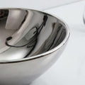 InArt premium sanitaryware table top wash basin designs for dining room, silver oval basin close-up of glossy finish