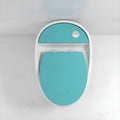 InArt one piece western toilet EWC with S trap outlet, oval ceramic body, rear angle view