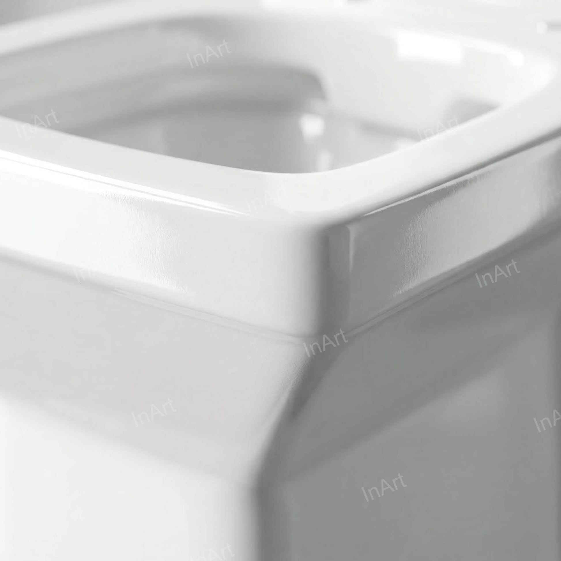 InArt ceramic one piece western toilet commode with S-trap 9 inch distance, glossy white floor mounted WC