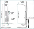 Gold shower tower installed in bathroom interior, wall mounted shower tower with rainfall head and hand shower