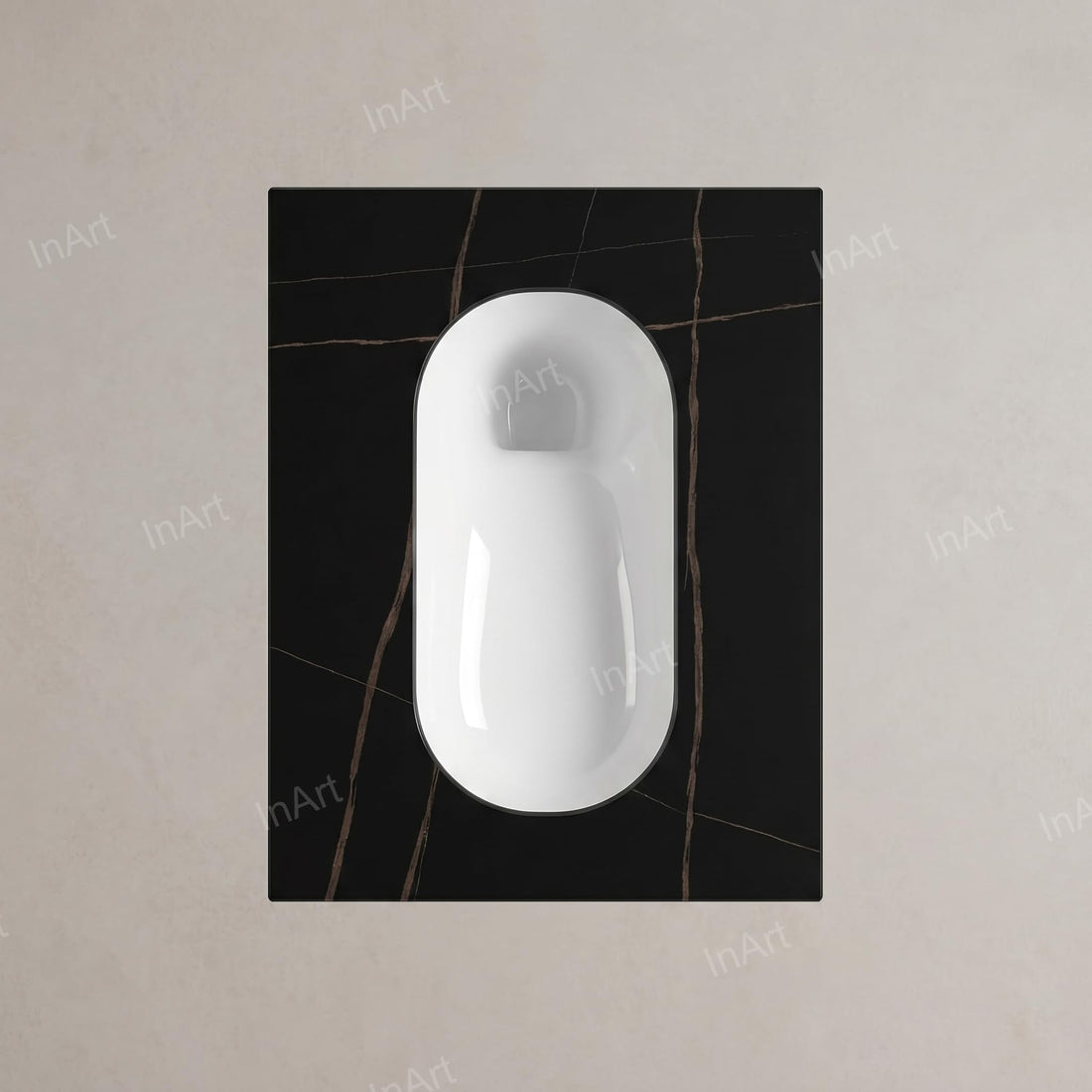InArt ceramic commode price in India style 24 inch rectangular Orissa pan, glossy white Indian toilet