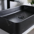 InArt counter top wash basin black in bathroom interior with tap, modern washroom basin design 60x34 cm