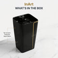 Modern pedestal wash basin price range look, one piece basin and pedestal in matte black ceramic for Indian bathrooms