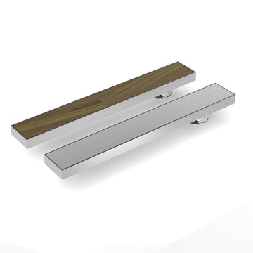 InArt 304 stainless steel invisible linear shower drain channel 24x4 inch, brushed matte finish tile insert