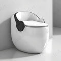 InArt ceramic commode floor mounted price option, egg shape western toilet in glossy white and black