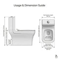 InArt ceramic western commode one piece, floor mounted square closet with glossy white finish