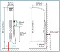 Handshower with SS hose on brushed chrome shower panel, wall mounted shower tower for daily use