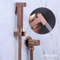 InArt health faucet for toilet with hose and holder, low water pressure jet spray tap set in rose gold