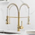 InArt pull out faucet for kitchen sink in gold, premium brass mixer tap for modern Indian kitchen