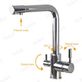 InArt chrome swan neck faucet style kitchen tap, 360° swivel spout for daily washing and rinsing