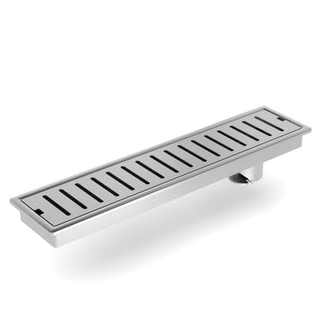 InArt linear shower drain channel 18x4 inch in 304 stainless steel, rectangular floor drain jali main view