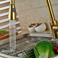 InArt pull out and spray kitchen taps in gold, premium brass sink mixer tap for modern kitchen