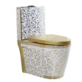Oval western toilet commode S-trap outlet detail, premium ceramic water closet for modern bathroom