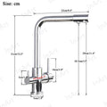InArt swan neck kitchen sink tap with 3-way filter line, gooseneck spout detail in chrome