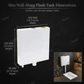 Orissa pan slim flush tank combo in glossy white, ceramic pan with PVC dual flush cistern, close-up detail