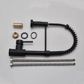 Brass sink mixer tap in black matt finish, kitchen sink tap with flexible hose and pull-down sprayer