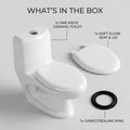 Floor mounted one piece western commode in glossy white porcelain, space saving single suit commode design