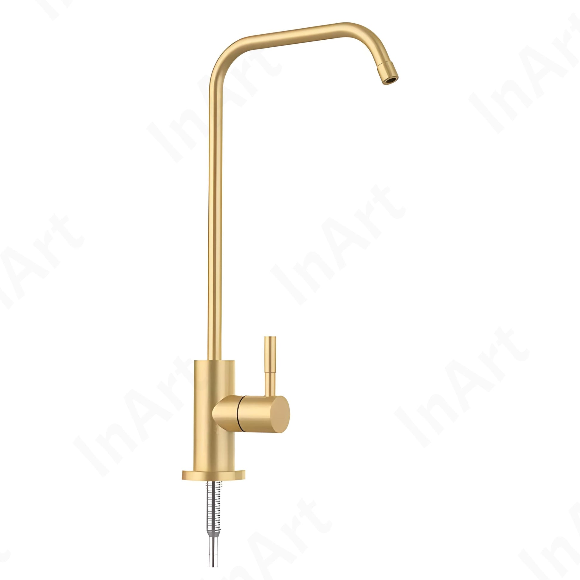 Square RO drinking water tap in brushed gold SS304, premium finish for modern Indian kitchen sink