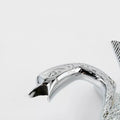 InArt hot and cold basin mixer tap, gooseneck high neck pillar cock in silver shown at right angle