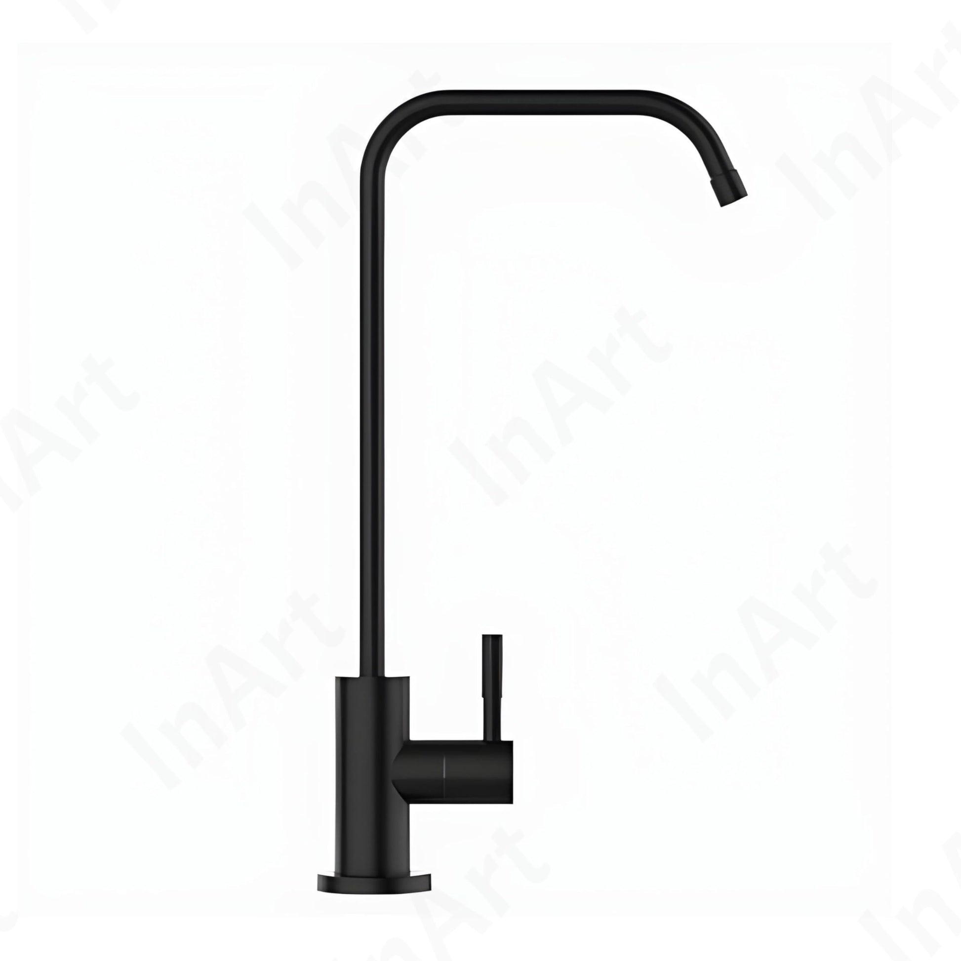 InArt RO water tap matte black finish, 360 swivel square SS304 tap for under sink filtration system