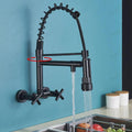 InArt kitchen faucet with sprayer, multi-function spray modes and hot & cold mixer for wall-mounted sink setup
