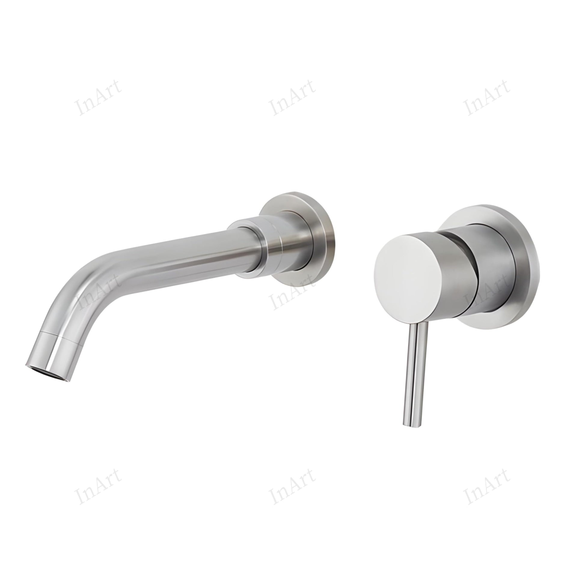 Single lever wall mixer tap for hot and cold water, brushed nickel waterfall basin tap for Indian bathrooms