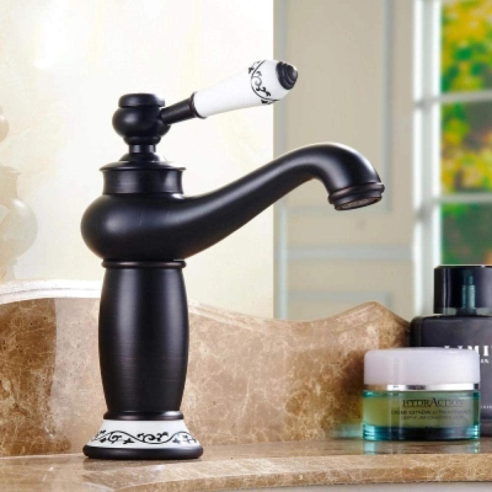 InArt wash basin mixer taps in matte black brass, single lever basin mixer tap for bathroom