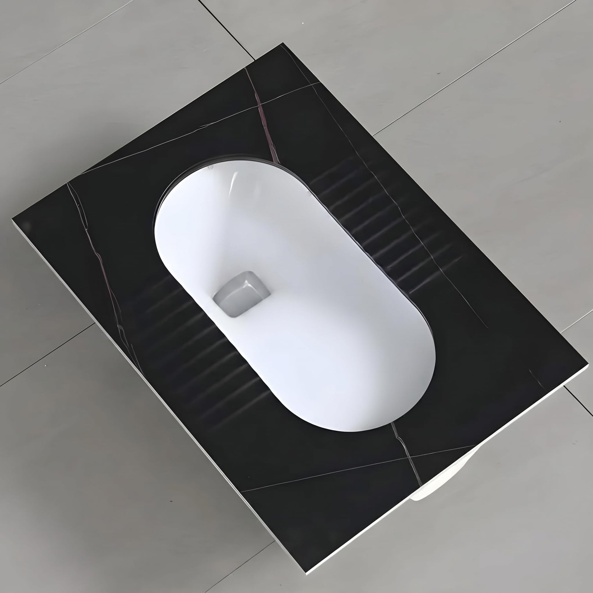InArt ceramic commode price in India style 24 inch rectangular Orissa pan, glossy white Indian toilet
