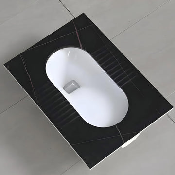 InArt ceramic commode price in India style 24 inch rectangular Orissa pan, glossy white Indian toilet