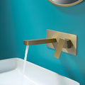InArt gold basin tap wall mount single lever mixer in brushed gold metal, hot and cold water