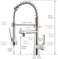 Brushed chrome kitchen sink mixer tap with high-arc gooseneck spout, side angle view